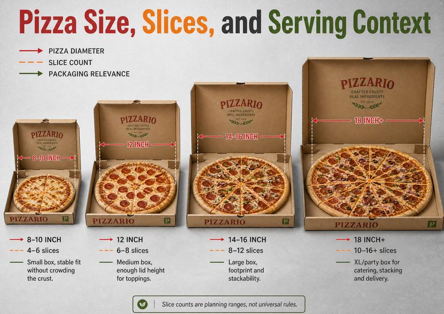 pizza box dimensions and pizza slices